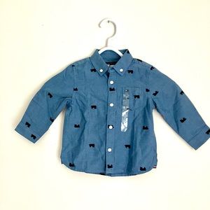 Tommy Hilfiger Baby Boys' Denim Long Sleeve Shirt Size 18 M NWT